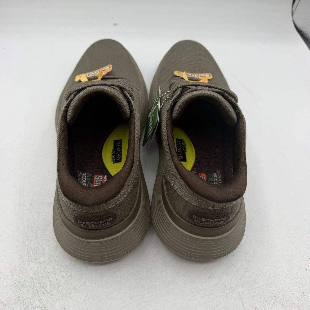 Skechers Garza Clive Shoes Mens 7 Dark Taupe Slip Ins Sneakers Hands Free 205352